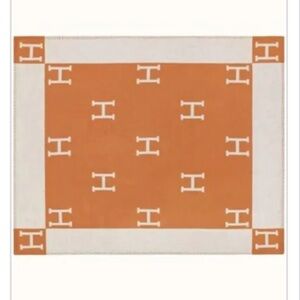 Famous H Orange and White Blanket mixed fabrics